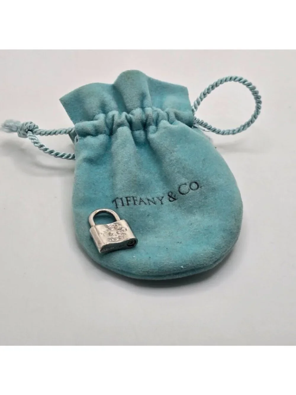 VTG Tiffany & Co 1837 Padlock Charm Sterling Silver 925 T&Co Lock Pendant Pouch - Picture 11 of 13